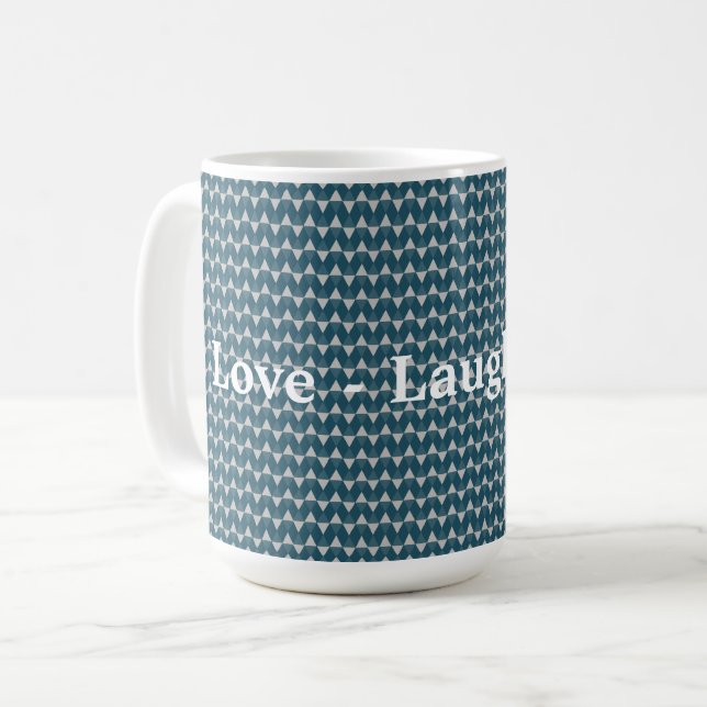 Blue diamonds pattern coffee mug (Front Left)