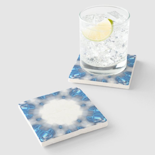 Blue Diamonds Stone Coaster (Side)