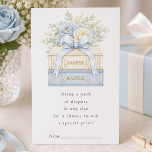 Blue Diaper Raffle Baby Shower Insert