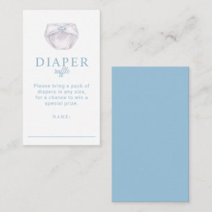 Blue Diaper Raffle Card for Boy Baby Shower