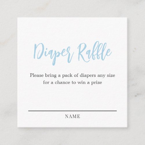 Blue Diaper Raffle Ticket Enclosure Card