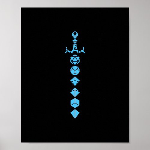 Blue Dice Sword of the Paladin Poster