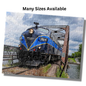 Blue Diesel Train Engine Locomotive Railroad Jigsaw Puzzle