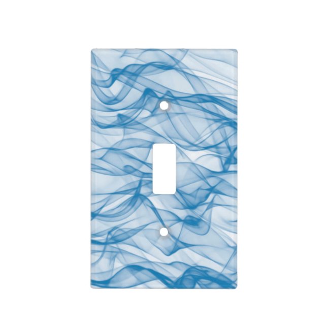 BLUE Digital Art Cool Modern Abstract Pattern  Light Switch Cover (Front)