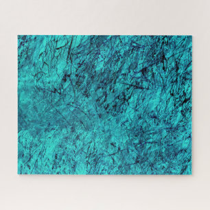 Blue digital art with many mixed/labyrinthic lines jigsaw puzzle