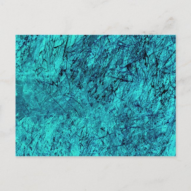 Blue digital art with many mixed/labyrinthic lines postcard (Front)