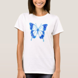 Blue Digital Butterfly, customize background  T-Shirt