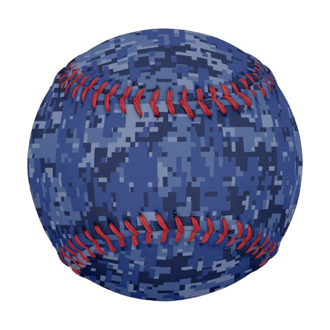 Blue Digital Camouflage Decor Baseball (Front)