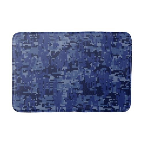 Blue Digital Camouflage Decor Bathroom Mat