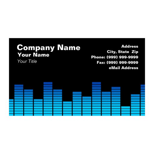 Customizable Blue Digital Equalizer LEDs Business Card