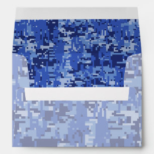 Blue Digital Pixels Camouflage Texture Envelope