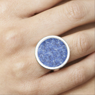 Blue Digital Pixels Camouflage Texture Ring