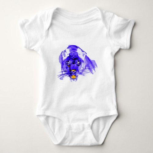 Blue Digital Pop Art Jaguar Baby Bodysuit