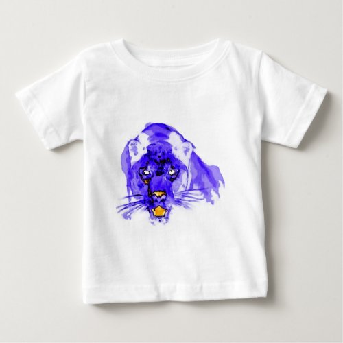 Blue Digital Pop Art Jaguar Baby T_Shirt