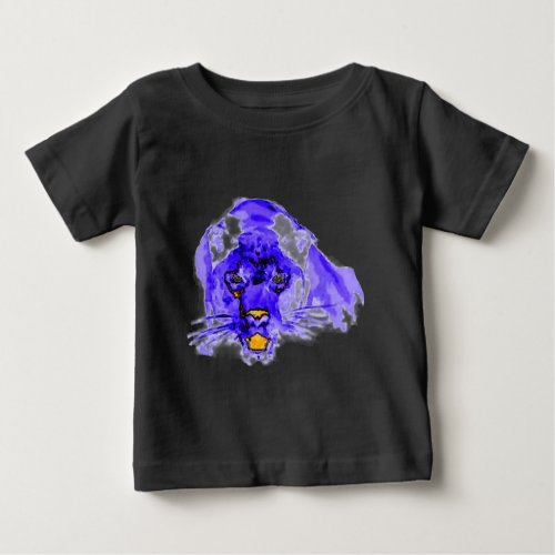 Blue Digital Pop Art Jaguar Baby T_Shirt