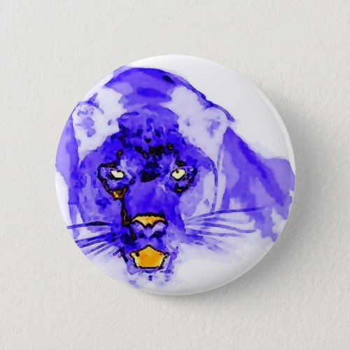 Blue Digital Pop Art Jaguar Button