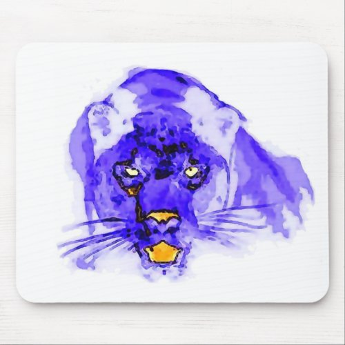 Blue Digital Pop Art Jaguar Mouse Pad