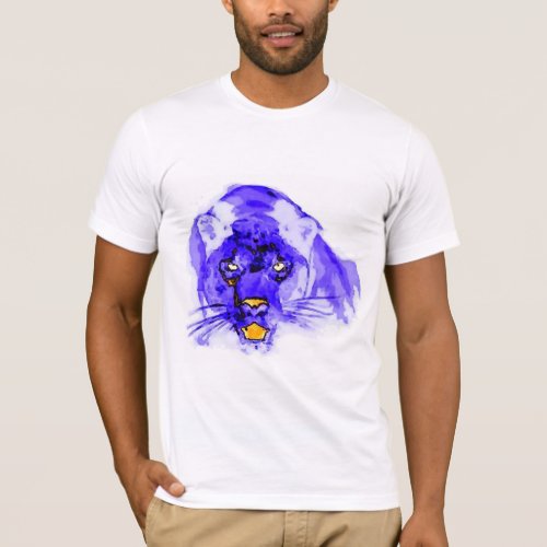Blue Digital Pop Art Jaguar T_Shirt