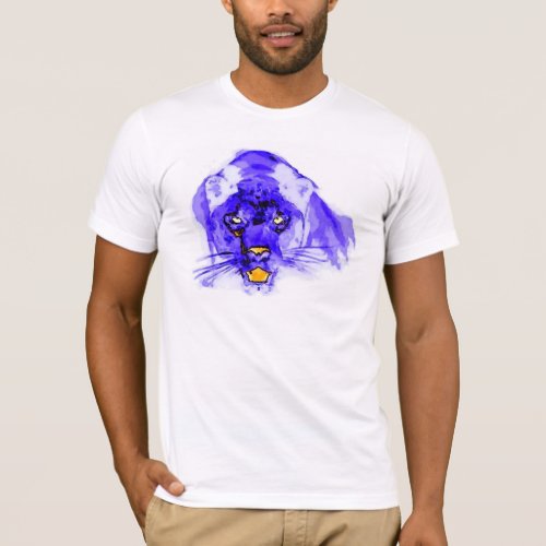 Blue Digital Pop Art Jaguar T_Shirt