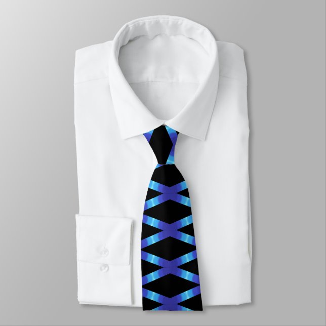 Blue dimonds neck tie (Tied)