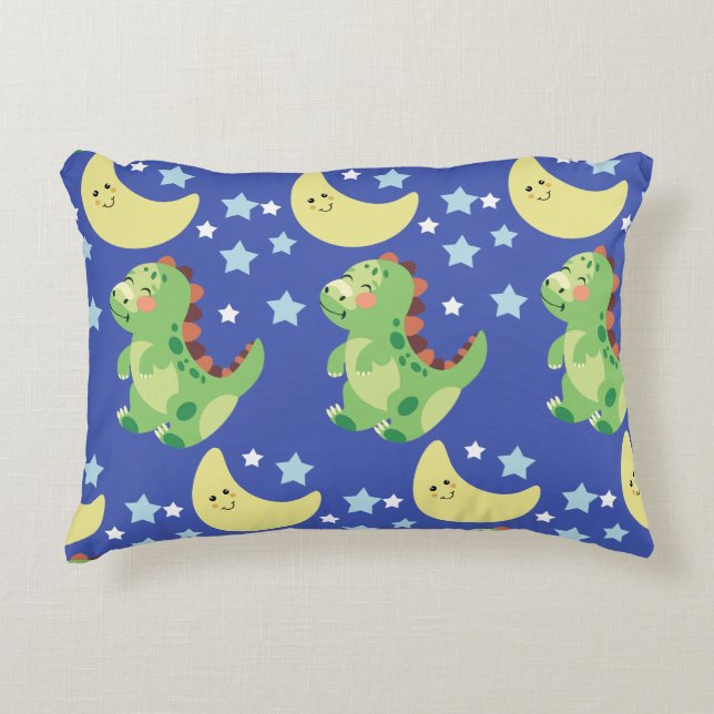 Blue Dinosaur  Accent Pillow (Front)