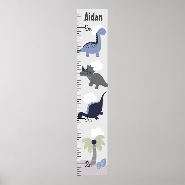 Blue Dinosaur Adventure Growth Chart Keep at 8x44! (Front)