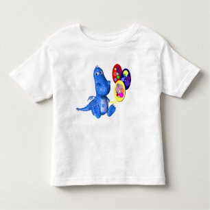Blue Dinosaur And Balloons Cute Toddler T-shirt