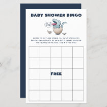 Blue Dinosaur Baby Shower Bingo Game