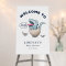Blue Dinosaur Bear Baby Shower Welcome Sign