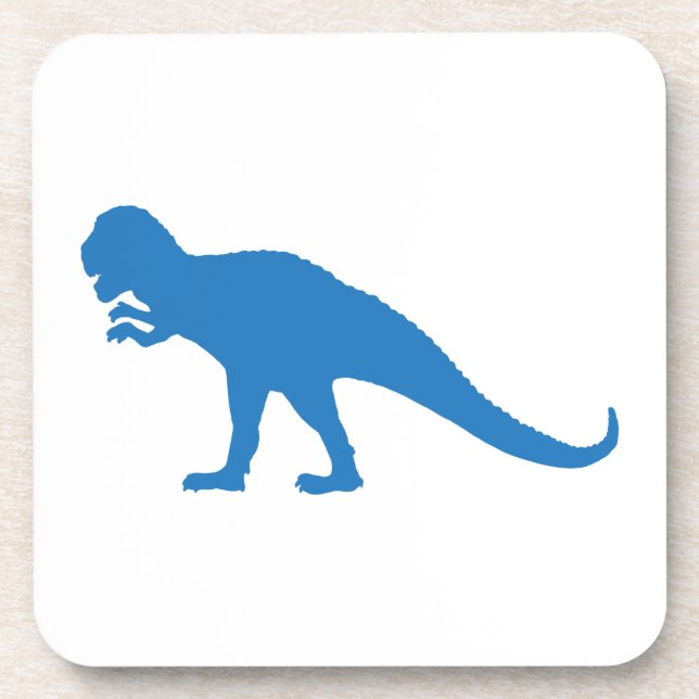 Blue Dinosaur Beverage Coaster (Front)