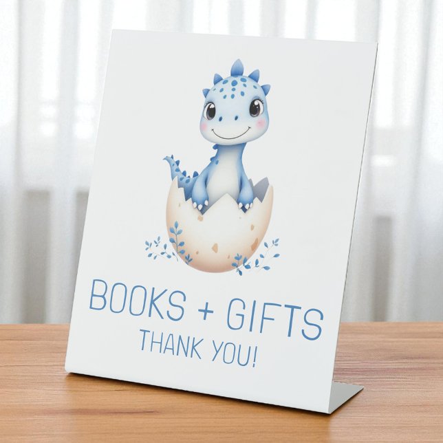 Blue Dinosaur Books and Gifts Baby Shower Sign (Creator Uploaded)