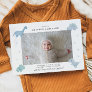 Blue Dinosaur Boy Baby Photo Birth Announcement