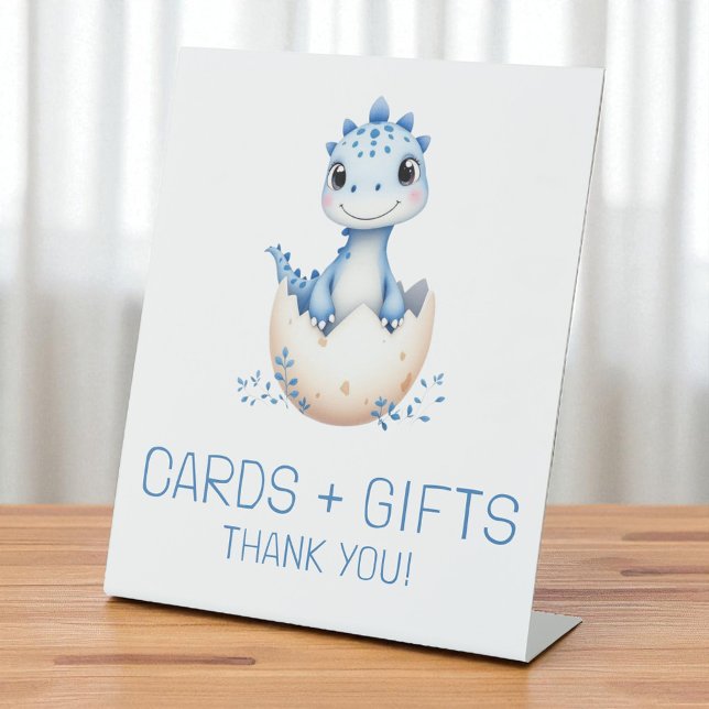 Blue Dinosaur Cards and Gifts Baby Shower Sign (Creator Uploaded)