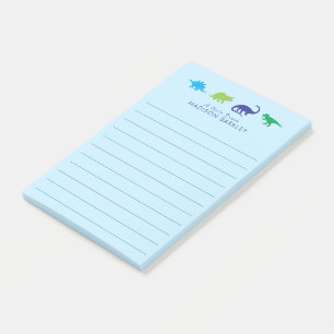 Blue Dinosaur Cute Kid's Dino Post-it Notes