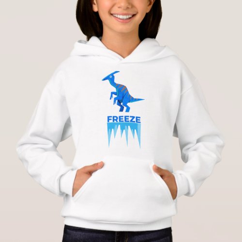 Blue Dinosaur Freeze Hoodie _ Youth