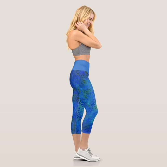 Blue Dinosaur Hide Capri Leggings (Right)