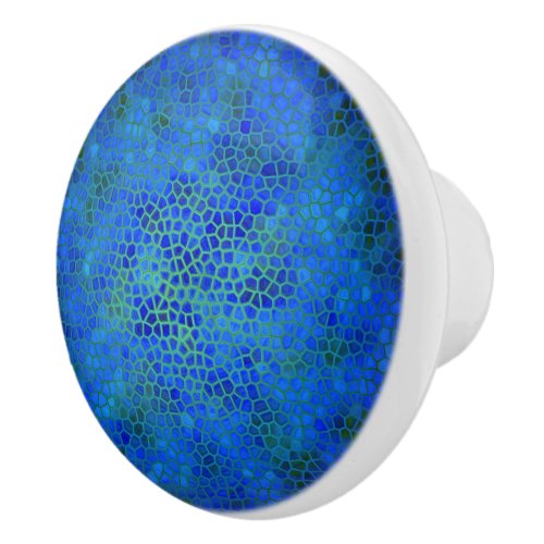 Blue Dinosaur Hide Ceramic Knob