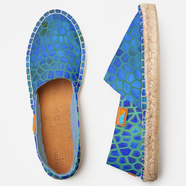 Blue Dinosaur Hide Espadrilles (Side)