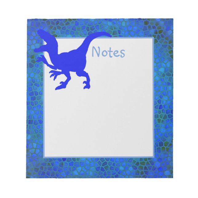 Blue Dinosaur Hide Notepad (Front)