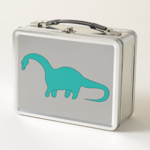 Blue Dinosaur Metal Lunch Box