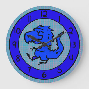 Blue Dinosaur or Dragon Wall Clock