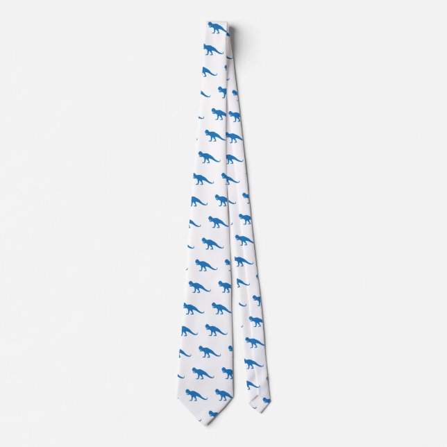 Blue Dinosaur pattern Neck Tie (Front)