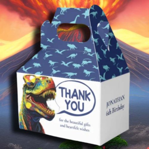 Blue dinosaur patterns kids favor boxes