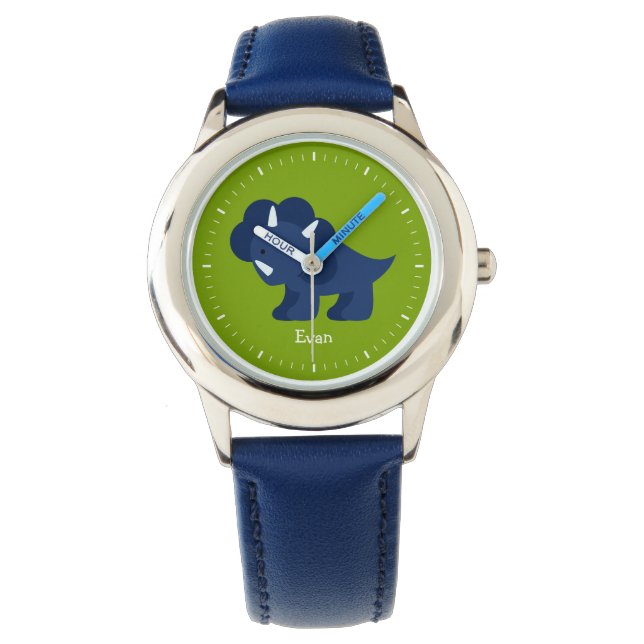 Blue Dinosaur Personalized Watch (Front)