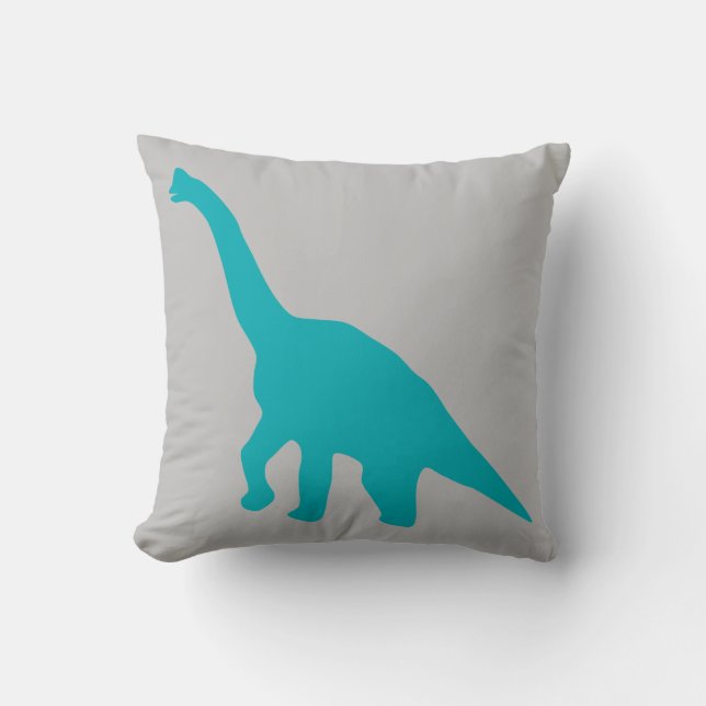 Blue Dinosaur pillow light Grey (Front)