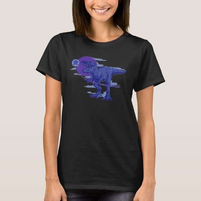 Blue Dinosaur Samurai Meeple T-Shirt (Front)