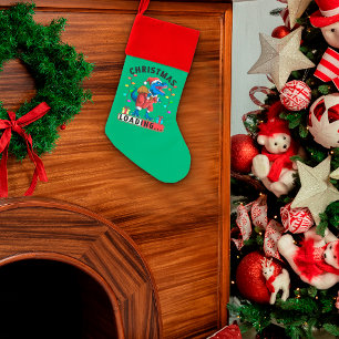 Blue Dinosaur T Rex Christmas Loading T-Shirt Stocking