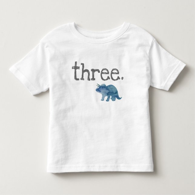 Blue Dinosaur Third Birthday T-shirt (Front)
