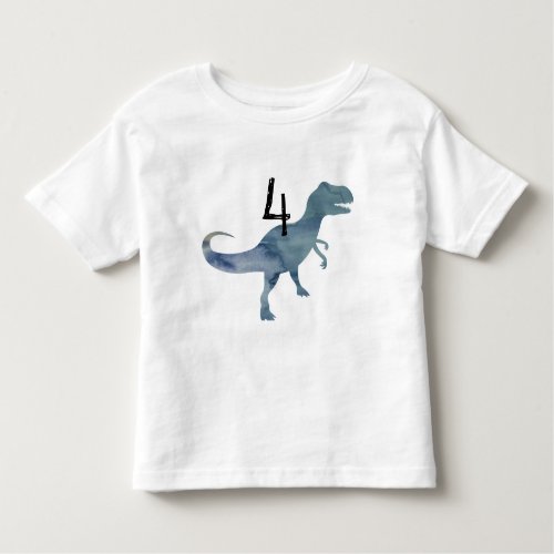 Blue Dinosaur Trex Four Birthday T_shirt