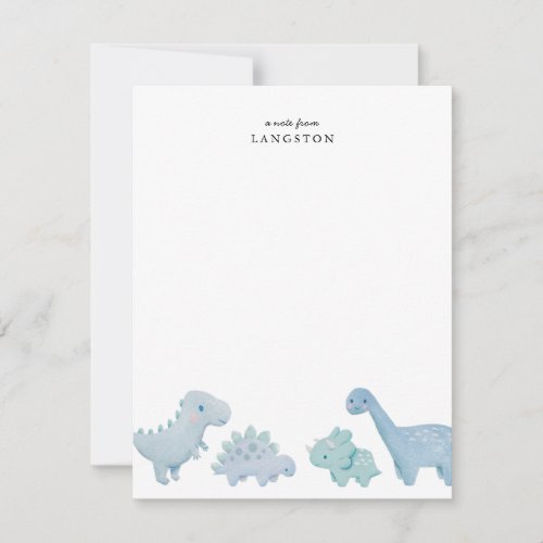 Blue Dinosaurs Kids Note Card